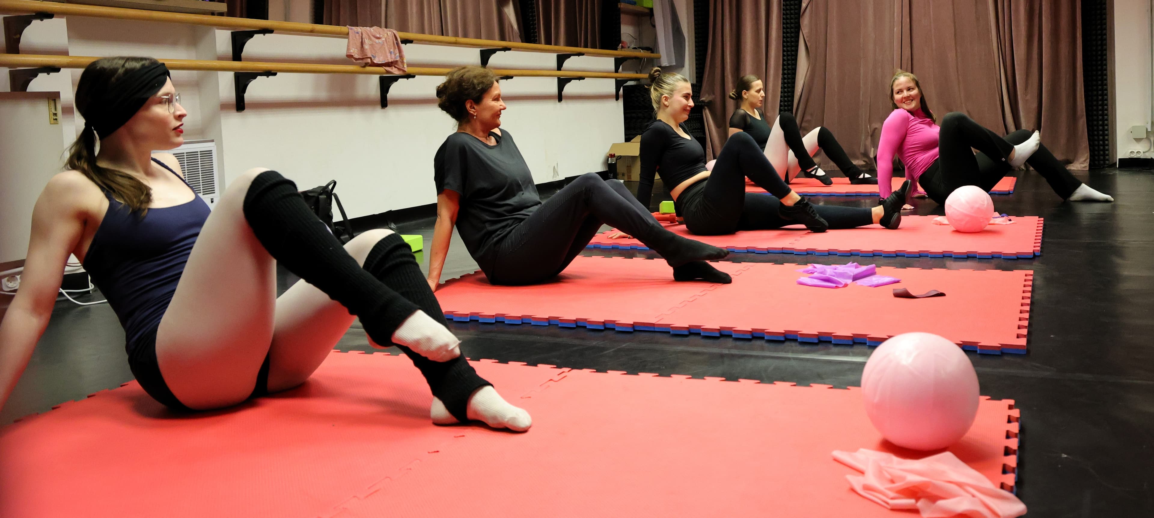 Pihenő a pilates óra közben